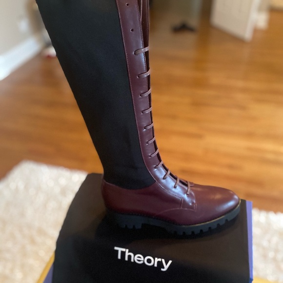 Theory laced up boots , oxblood color ( burgundy). Brand new!!! - Picture 1 of 5